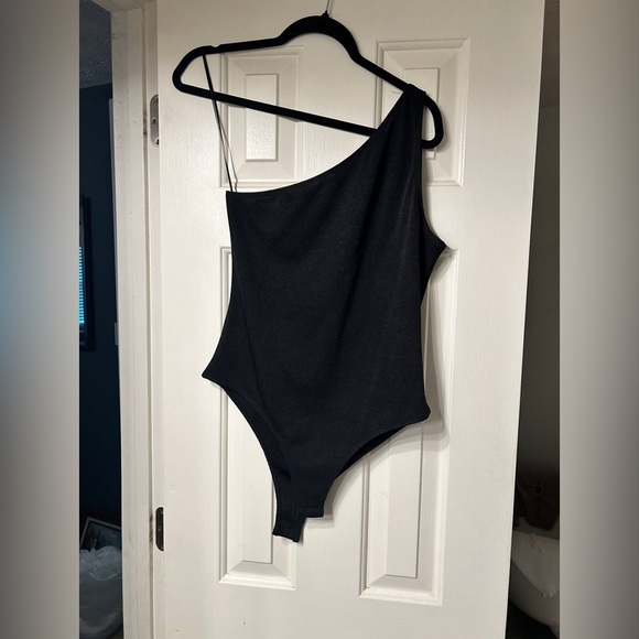 ZARA one shoulder body suit size large color black - Picture 2 of 5